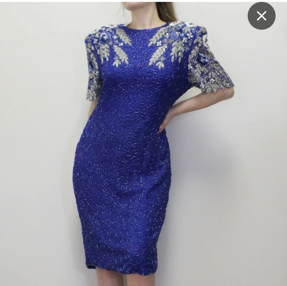 Stenay VTG Silk Beaded Formal Dress